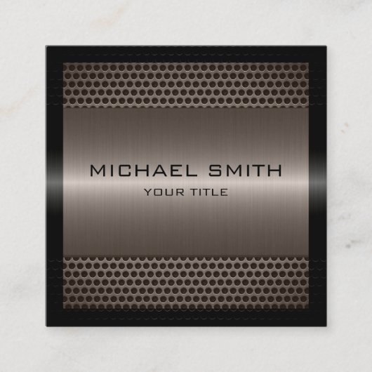 カスタムでエレガントな青銅色のステンレス製の金属 スクエア名刺 (正面)