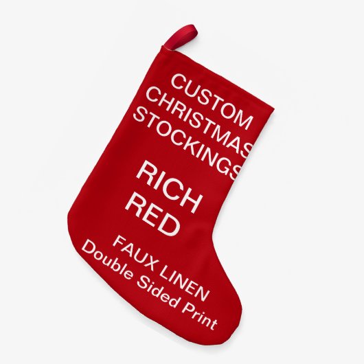 カスタムでカスタマイズ可能で小さく赤いクリスマスのストッキング スモールクリスマスストッキング (正面 (吊り時))