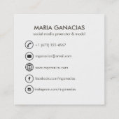 カスタムでシンプルな写真社会的な媒体の名刺 スクエア名刺 (裏面)