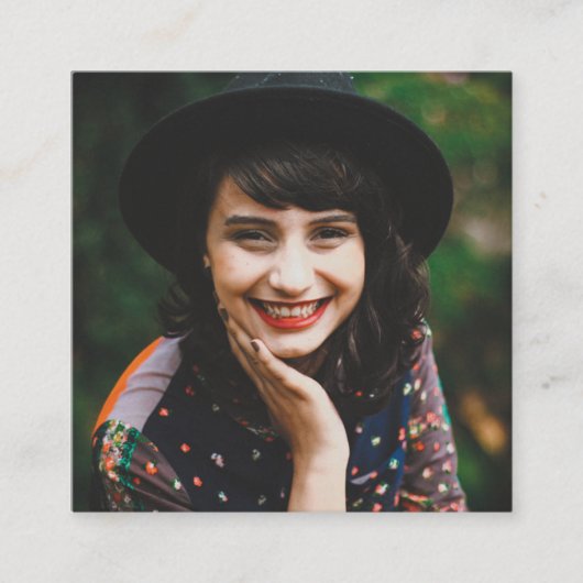 カスタムでシンプルな写真社会的な媒体の名刺 スクエア名刺 (正面)