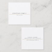 カスタムでシンプルな正方形のデザインの金ゴールドのテンプレートの贅沢 スクエア名刺 (正面/裏面)