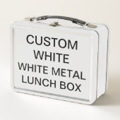 カスタムでパーソナライズでクラシックなホワイトメタルのお弁当箱 メタルランチボックス (正面)