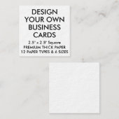 カスタムでパーソナライズで厚い正方形の名刺 スクエア名刺 (正面/裏面)