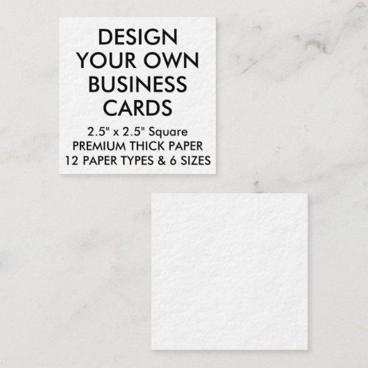 カスタムでパーソナライズで厚い正方形の名刺 スクエア名刺 (正面/裏面)