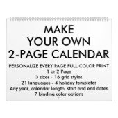 カスタムでパーソナライズで大きい2ページのカレンダー カレンダー (カバー)