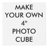 カスタムでパーソナライズで大きい4"写真の立方体 フォトキューブ (正面)