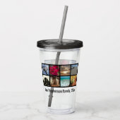 カスタムでパーソナライズで数々のな写真の写真のコラージュ アクリルタンブラー (裏面)