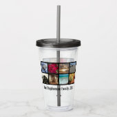 カスタムでパーソナライズで数々のな写真の写真のコラージュ アクリルタンブラー (正面)