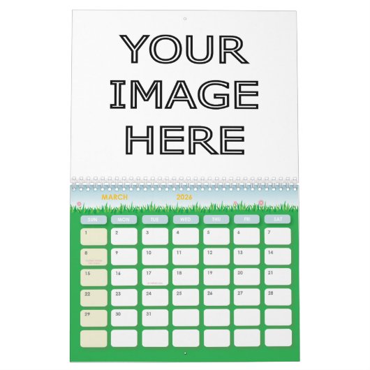 カスタムでパーソナライズで空白のなカレンダーのテンプレート カレンダー (3月 2026)