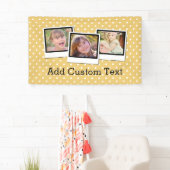 カスタムでパーソナライズで黄色い水玉模様3の写真 横断幕 (インサイチュ)