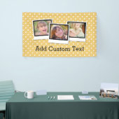 カスタムでパーソナライズで黄色い水玉模様3の写真 横断幕 (トレードショー)