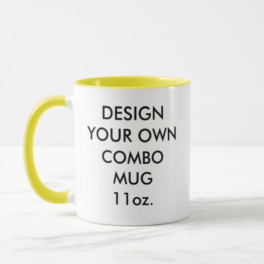 カスタムでパーソナライズで黄色い組合せのマグ11oz. マグカップ (左)