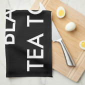 カスタムでパーソナライズで黒い台所ふきん キッチンタオル (四つ折り)