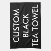 カスタムでパーソナライズで黒い台所ふきん キッチンタオル (縦)