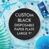カスタムでパーソナライズで黒く使い捨て可能な紙皿 ペーパープレート (パーティー)