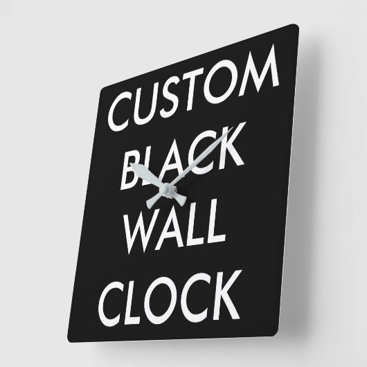 カスタムでパーソナライズで黒く大きい正方形の柱時計 スクエア壁時計 (傾斜)
