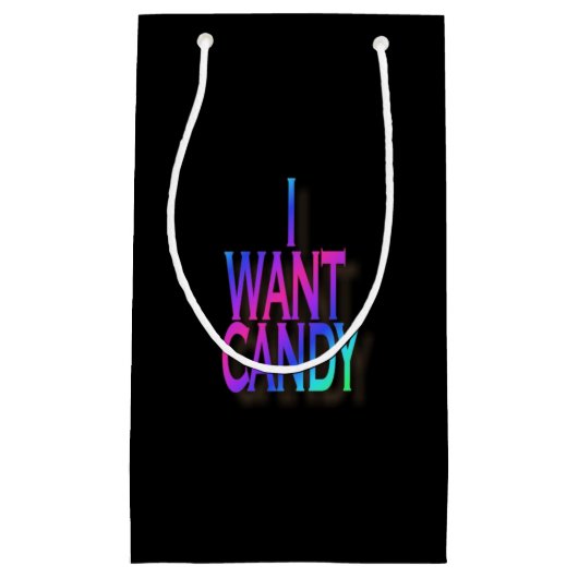 カスタムでパーソナライズなキャンデーのギフトバッグ スモールペーパーバッグ (正面)