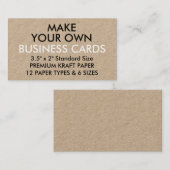 カスタムでパーソナライズなクラフトの標準的な名刺 名刺 (正面/裏面)