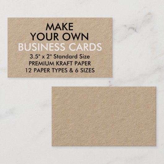 カスタムでパーソナライズなクラフトの標準的な名刺 名刺 (正面/裏面)