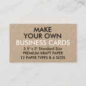 カスタムでパーソナライズなクラフトの標準的な名刺 名刺 (正面)