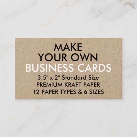 カスタムでパーソナライズなクラフトの標準的な名刺 名刺 (正面)