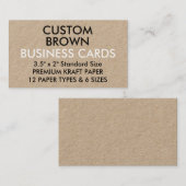 カスタムでパーソナライズなクラフトの標準的な名刺 名刺 (正面/裏面)