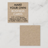 カスタムでパーソナライズなクラフトの正方形の名刺 スクエア名刺 (正面/裏面)