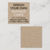 カスタムでパーソナライズなクラフトの正方形の名刺 スクエア名刺 (正面/裏面)