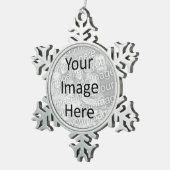カスタムでパーソナライズなクリスマスの写真のオーナメント スノーフレークピューターオーナメント (右)