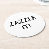 カスタムでパーソナライズなコースターのブランクのテンプレート ラウンドペーパーコースター (アングル)