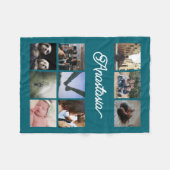 カスタムでパーソナライズなタイポグラフィおよび写真のコラージュ フリースブランケット (正面(横))