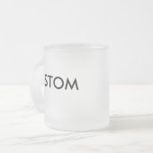 カスタムでパーソナライズなビールガラスのブランクのテンプレート フロストグラスマグカップ (正面左)