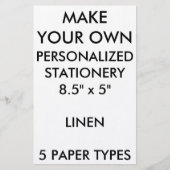 カスタムでパーソナライズなリネン文房具8.5" x 5" 便箋 (正面)