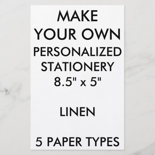 カスタムでパーソナライズなリネン文房具8.5" x 5" 便箋 (正面)