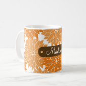 カスタムでパーソナライズな一流のオレンジ花の花 コーヒーマグカップ (正面左)