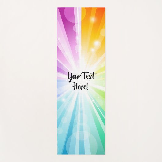 カスタムでパーソナライズな一流の虹の《写真》ぼけ味の中心光線 ヨガマット (正面)