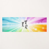 カスタムでパーソナライズな一流の虹の《写真》ぼけ味の中心光線 ヨガマット (正面(横))