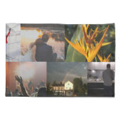 カスタムでパーソナライズな写真のコラージュ 枕カバー (裏面)