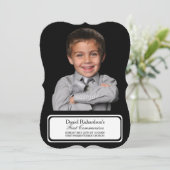 カスタムでパーソナライズな写真の最初聖餐の写真 招待状 (スタンド正面)