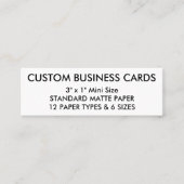 カスタムでパーソナライズな名刺の空白のなテンプレート スキニー名刺 (正面)