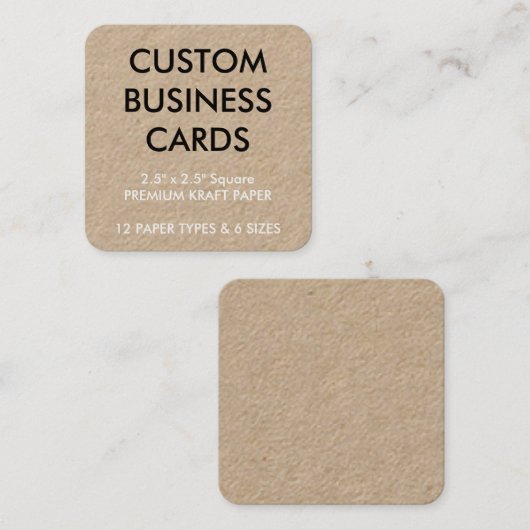 カスタムでパーソナライズな名刺の空白のなテンプレート スクエア名刺 (正面/裏面)