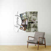 カスタムでパーソナライズな家族4の写真のコラージュ タペストリー (インサイチュ(横))