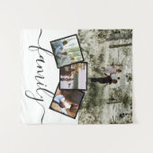 カスタムでパーソナライズな家族4の写真のコラージュ タペストリー (正面(横))