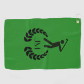 カスタムでパーソナライズな深緑色 ゴルフタオル (横)