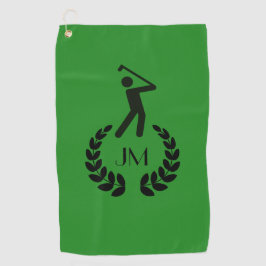 カスタムでパーソナライズな深緑色 ゴルフタオル