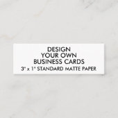 カスタムでパーソナライズな無光沢の細い名刺 スキニー名刺 (正面)