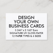 カスタムでパーソナライズな紫外線光沢のヨーロッパの名刺 名刺 (正面)