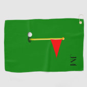 カスタムでパーソナライズな緑 ゴルフタオル (横)