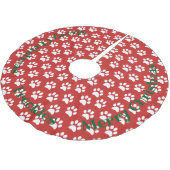 カスタムでパーソナライズな足のプリントのクリスマスツリーのスカート ブラッシュドポリエステルツリースカート (アングル)