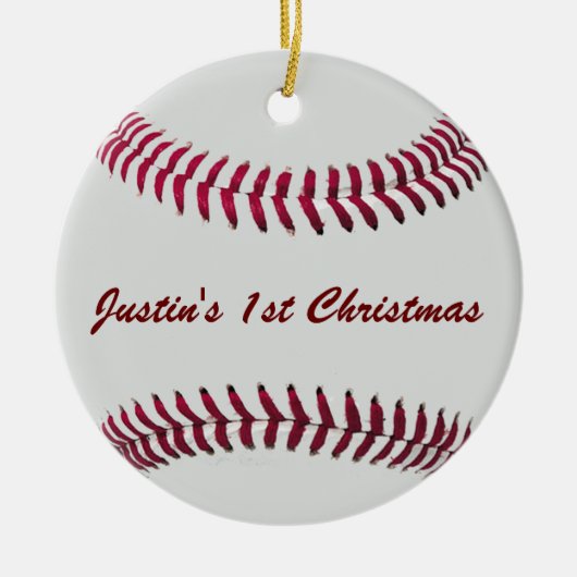カスタムでパーソナライズな野球のオーナメント セラミックオーナメント (正面)
